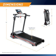 Marcy Easy Folding Motorized Treadmill/Pre Assembled Electric Running Machine JX-651BW black 30.00 x 66.00 x 126.00"