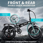 Folding Electric Bike,750W Motor(Peak1000W) Ebike for Adults with 614Wh Li-ion Battery,20"*4.0" Fat Tire 30MPH Electric Bicycle 7-Speed E Bike Complies to ANSI/CAN/UL2849