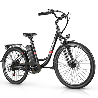 Vivi Electric Bike, 26" Electric Cruiser Bike 500W Ebike 20MPH Electric Bike for Adults, 48V Removable Battery, Cruise Control, Professional 7 Speed E-Bike, Electric City Commuter Bicycle