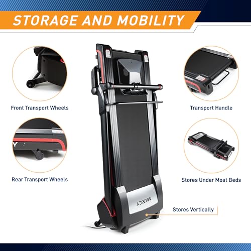 Marcy Easy Folding Motorized Treadmill/Pre Assembled Electric Running Machine JX-651BW black 30.00 x 66.00 x 126.00"