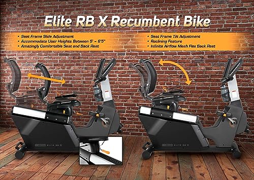 3G Cardio Elite RB Exercise Bike, Recumbent - Commercial Grade - Compact Footprint - Ultra Comfortable Seat - Magnetic Resistance - 350 LB User Capacity