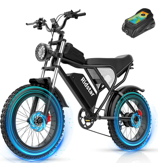 Bopzin Electric Bike for Adults, 1500W 33MPH Dirt Bike, 48V,20AH Removable Battery, Max 75Miles Electric Motorcycle, 20" Fat Tire Ebike, 7-Speed & UL Bicicleta electrica para adultos