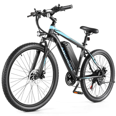 ANCHEER Electric Bike for Adults Electric Mountain Bike 500W 26'' Commuter Ebike, 50 Miles 20MPH Electric Bicycle with Removable 48V/374Wh Battery, LCD-Display, 21 Speed, Lockable Suspension Fork