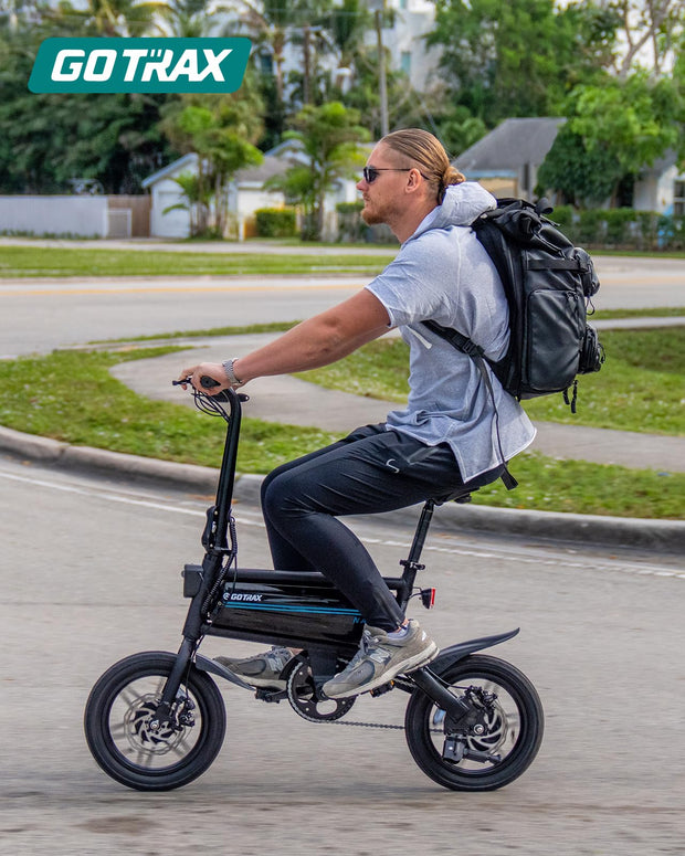 Gotrax Nano 14" Folding Electric Bike, Max Range 25Miles(Pedal-Assist) & Max Speed 15.5Mph, Power by 250W Motor, Adjustable Seat & Dual Fenders, Commuter Electric Bicycle for Adults/Teens White