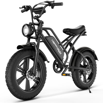 HAPPYRUN Electric Bike for Adults, 20" Fat Tire Ebike with 1500W Brushless Motor/ 48V 18Ah Removable Battery, Up to 30MPH / 68 Miles, 7-Speed Transmission UL Certified