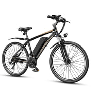 Jasion EB-X 26" Electric Bike for Adults, 500W Brushless Motor [Peak 750W] Ebike with 450Wh Removable Battery, [21 Speed Gear 22MPH] Electric Mountain Bike, Commuting E Bike with Fork Suspension