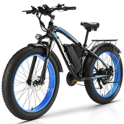 PHILODO Electric Bike for Adults, Fat Tire Ebike 26" Electric Bike 1000W Electric Mountain Bike 48V/17.5Ah Removable Battery 31MPH Electric Bicycles 21-Speed