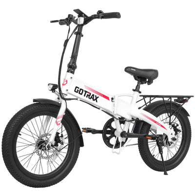 Gotrax R1 20" Folding Electric Bike with 40 Miles Range by 48V Battery, 20Mph Power by 350W, Weighs Only 45lbs, LCD Display & 5 Pedal-Assist Levels, Suitable for Leisure Riding&Commuting White