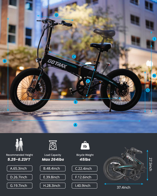 Gotrax R1 20" Folding Electric Bike with 40 Miles Range by 48V Battery, 20Mph Power by 350W, Weighs Only 45lbs, LCD Display & 5 Pedal-Assist Levels, Suitable for Leisure Riding&Commuting White