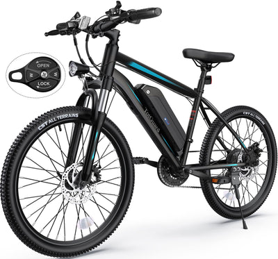 TotGuard Adult Electric Mountain Bike, 350W Motor, 36V 374.4Ah Lithium-Ion Battery, 26" Aluminum Alloy Frame, 21-Speed Shimano Transmission, Front Suspension, Dual Disc Brakes, 4 Working Modes