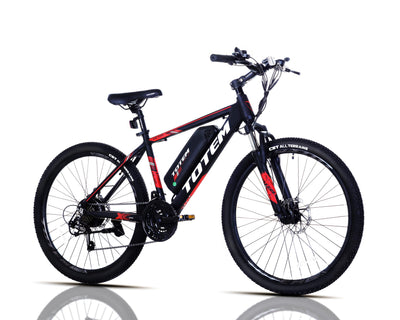 Totem Electric Bike for Adults 26”, Mountain Ebike 350W Motor, 20MPH Victor 2.0 with 36V 10.4Ah Removable Battery, E-MTB with Shimano 21 Speed Gears, Upgraded Adjustable stem, UL2849 Certified-Black