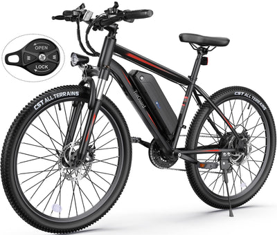 Wooken Electric Bike, Electric Bike for Adults 27.5'' E-Bikes with 500W Motor, 21.6MPH Mountain Bike with Lockable Suspension Fork, 48V 499.2WH Removable Battery, Professional 21 Speed Gears Bicycle